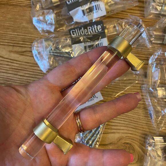 NWT 10 pack GlideRite Hardware Cabinet Drawer Handles Clear Modern Look NEW - Picture 4 of 17